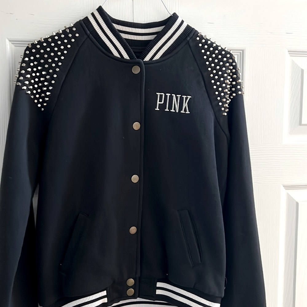 “PINK” BY VICTORIA’S SECRET STUDDED BOMBER JACKET!!